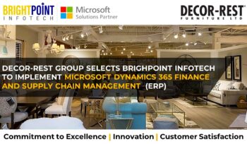 Decor-Rest Group Selects Brightpoint Infotech to Implement Microsoft Dynamics 365 to Accelerate Digital Transformation