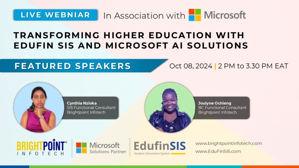 Higher Education live Webinar by Brightpoint infotech