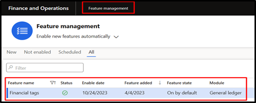 we need to Enable ‘Financial tags’ feature