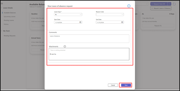 Human Resource App for Leave and Absence in Dynamics 365