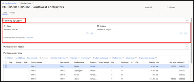 Purchase Order Summary in D365 | Efficient Procurement Tracking