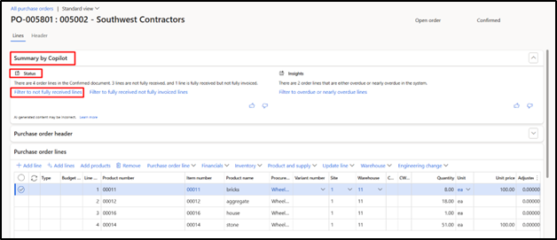 Purchase Order Summary in D365 | Efficient Procurement Tracking