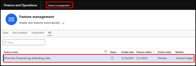 Financial tag defaulting rules